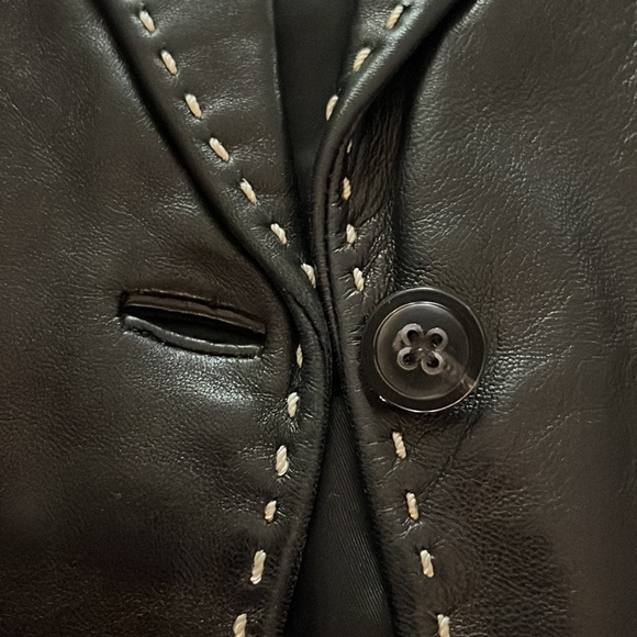 Banana Republic Leather Stitch Detail Moto Blazer/Jacket fit XS - Picture 11 of 17